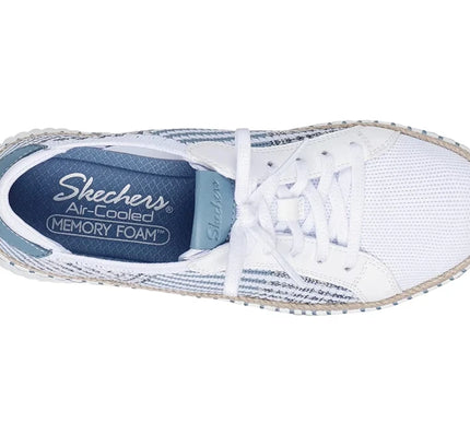 SKECHERS Wilshire Blvd - Breezy Stroll White Blue Sneaker Womens sizes 5-11 NEW