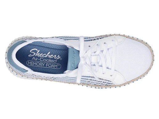 SKECHERS Wilshire Blvd - Breezy Stroll White Blue Sneaker Womens sizes 5-11 NEW