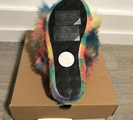 UGG Fluff Yeah Pride Rainbow Slide Slipper Sandal Women's US sizes 5-13-NEW