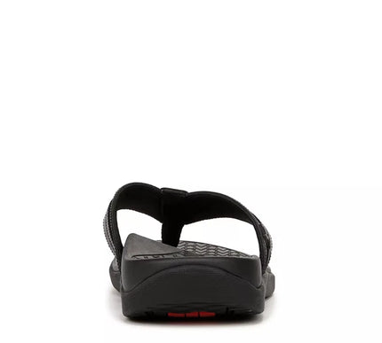 Vionic Tide II Black Smooth Leather Men's Sandal Flip Flop US sizes 7-14 NEW!!!