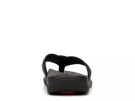 Vionic Tide II Black Smooth Leather Men's Sandal Flip Flop US sizes 7-14 NEW!!!