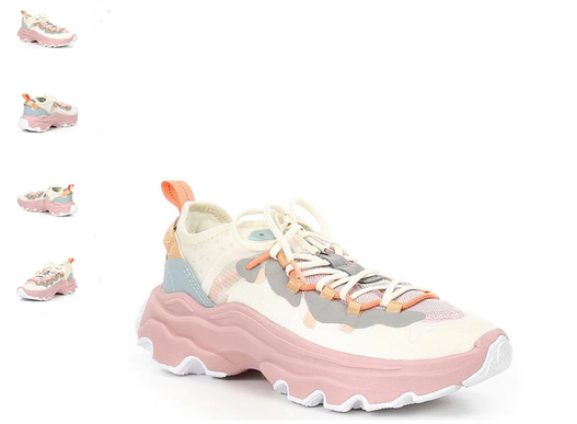 Sorel Kinetic Breakthru Tech Lace Chalk/Pink Sneaker Women's US sizes 6-12/NEW!!