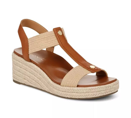 Vionic Calera Camel Leather Slingback Wedge Sandal Women's sizes 5-11/NEW!!!