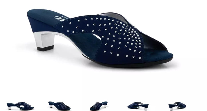 Onex Matilda Navy Elastic Slide Wedge Sandal Women's US sizes 5-11/NEW!
