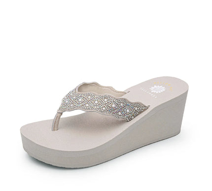 Yellow Box Winny Sand Stone Wedge Toe Post Sandal Women's sizes 6-10/NEW!