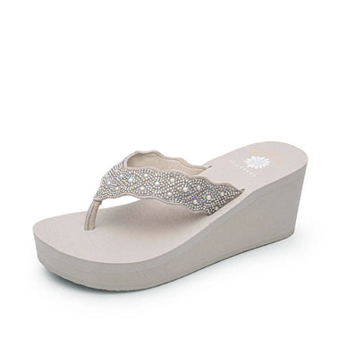 Yellow Box Winny Sand Stone Wedge Toe Post Sandal Women's sizes 6-10/NEW!