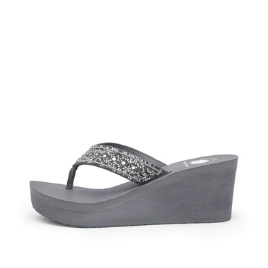 Yellow Box Waneta Gray Multi Wedge Toe Post Sandal Women's sizes 6-10/NEW!