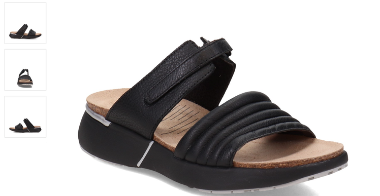 Naot Vesta Black 2 Strap Adjustable Slide Sandal Women's sizes 36-42/NEW!!!