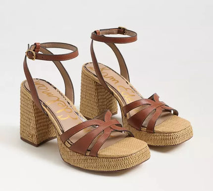 Sam Edelman Reese Rich Cognac Leather Platform Heel Women's sizes 6-10/ NEW!!!
