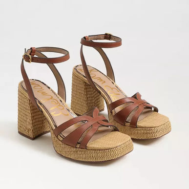 Sam Edelman Reese Rich Cognac Leather Platform Heel Women's sizes 6-10/ NEW!!!