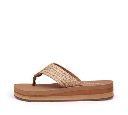 Yellow Box Misha Tan Flatform Toe Post Sandal Women's sizes 6-10/NEW!