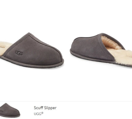 UGG Scuff Dark Grey Slipper Slip-on Men's US sizes 7-14-NEW