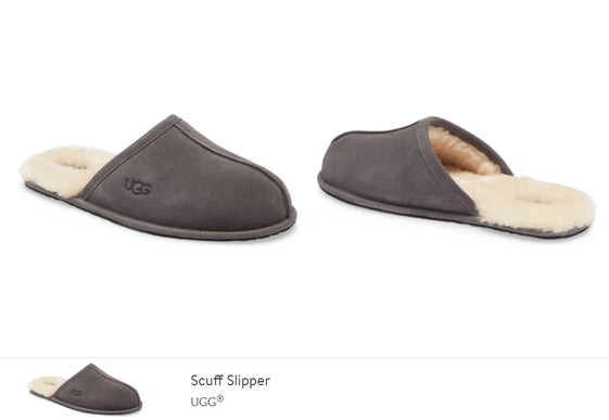 UGG Scuff Dark Grey Slipper Slip-on Men's US sizes 7-14-NEW