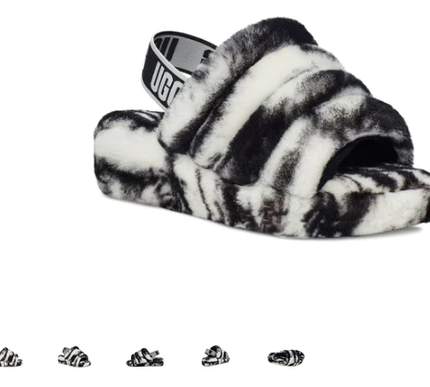 UGG Fluff Yeah Marble Black Slide Slipper Women's US sizes 5-11/NEW!!!
