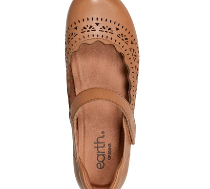 Earth Brady Dark Natural Adjustable Strap Casual Flat Womens sizes 6-10 NEW M