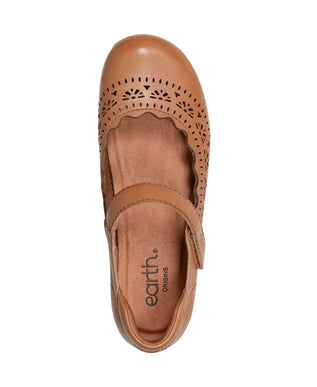 Earth Brady Dark Natural Adjustable Strap Casual Flat Womens sizes 6-10 NEW M