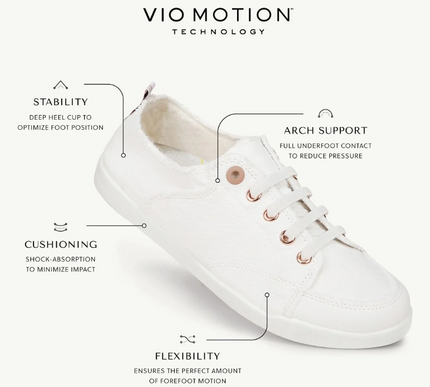 Vionic Pismo Cream Casual Canvas Sneaker Women sizes 5-11/NEW! MEDIUM