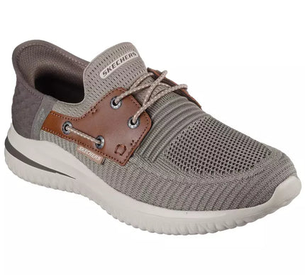SKECHERS Delson 3.0 Roth Taupe/Brown Slip-ins Sneaker Shoe Men's sizes 7-14/NEW!