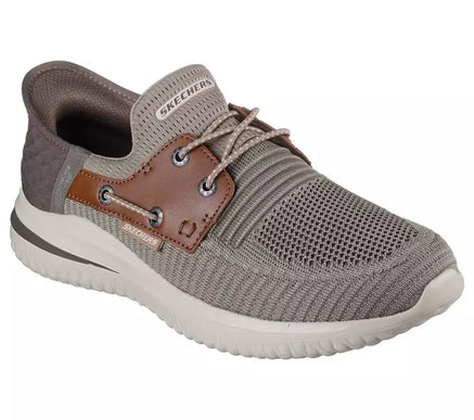 SKECHERS Delson 3.0 Roth Taupe/Brown Slip-ins Sneaker Shoe Men's sizes 7-14/NEW!