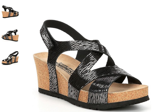 Mephisto Lyla Black Zebra Wedge Comfort Sandal Women's sizes 35-42 NEW!!!
