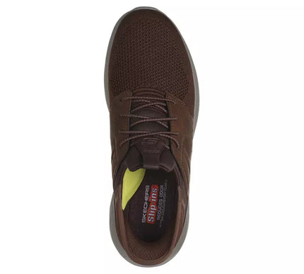 SKECHERS Garner Newick Dark Brown Slip-ins Sneaker Shoe Men's sizes 7-14/NEW!!!