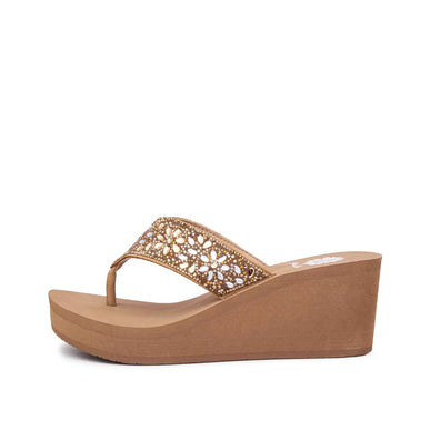 Yellow Box Enola Tan Wedge Toe Post Sandal Women's sizes 6-10/NEW!