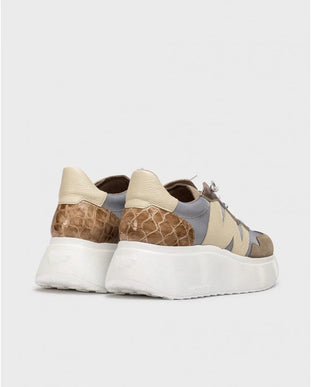 Wonders A-3631 Roma 31 Taupe/Cream Wedge Sneaker Womens sizes 36-42