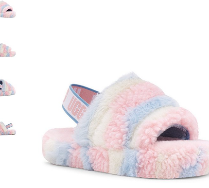 UGG Fluff Yeah Slide Cali Collage Pride Stripes Gender Neutral US sizes 9-14/NEW