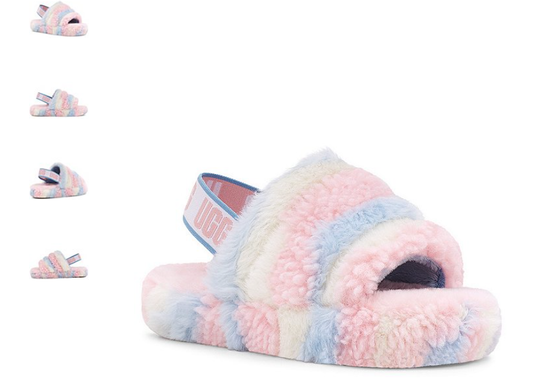 UGG Fluff Yeah Slide Cali Collage Pride Stripes Gender Neutral US sizes 9-14/NEW