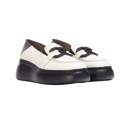Wonders A-2611 Begin Loafer Off White/Black Womens sizes 36-42