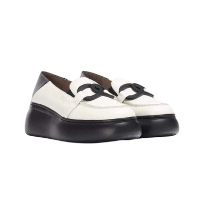 Wonders A-2611 Begin Loafer Off White/Black Womens sizes 36-42