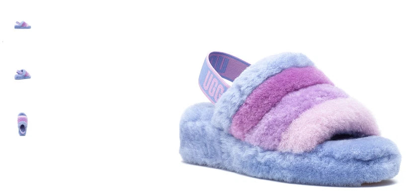 UGG Fluff Yeah Cornflower Multi Slide Slipper Women's US sizes 5-11-NEW