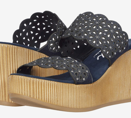 Onex Hip Denim Leather Wedge Sandal Women's sizes 6-11/NEW!!!