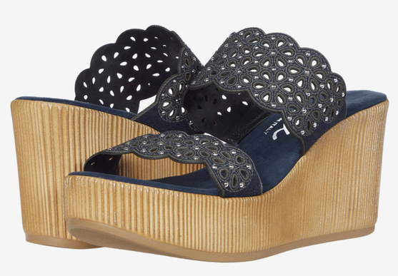 Onex Hip Denim Leather Wedge Sandal Women's sizes 6-11/NEW!!!