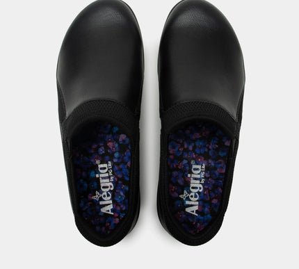 Alegria Duette Jet Black Leather Shoe Clog Womens sizes 35-42 NEW Wide