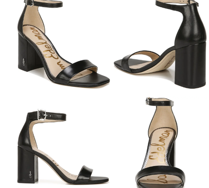 Sam Edelman Daniella Black Leather Ankle Strap Heel Women's sizes 6-10/ NEW!!!