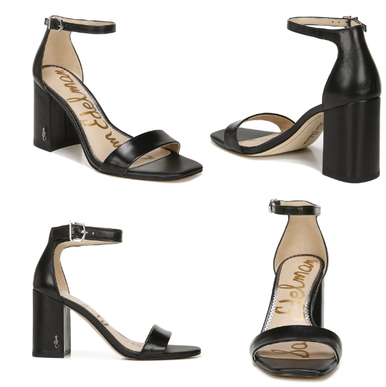 Sam Edelman Daniella Black Leather Ankle Strap Heel Women's sizes 6-10/ NEW!!!