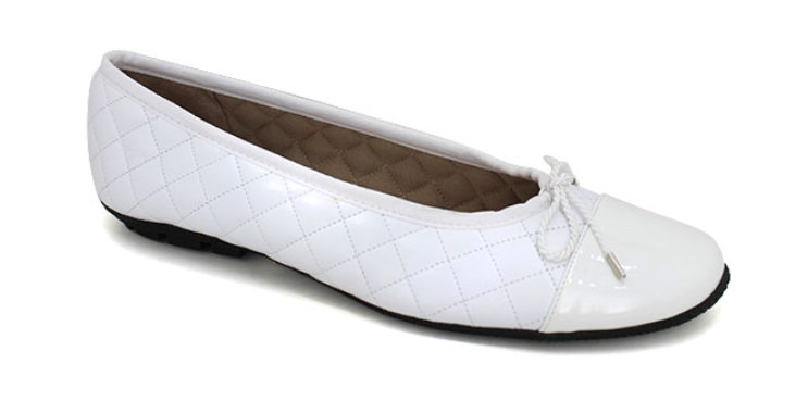 Paul Mayer Attitudes Cozy/Chelsea White Patent Nappa Ballet Flat 5-11/NEW!!!