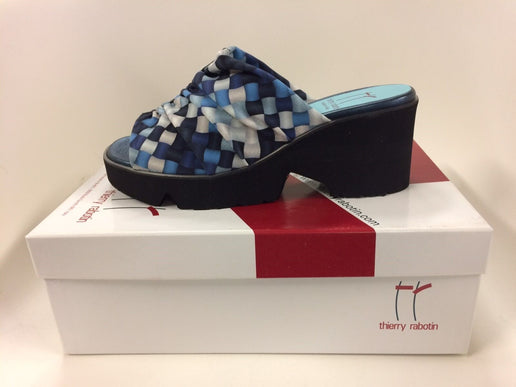 Thierry Rabotin Blush Wash Navy Comfort Wedge Sandal Women's Sizes 36-42/NEW!!