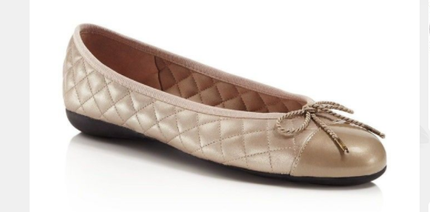 Paul Mayer Attitudes Best Patent Champagne/Nappa Champagne Ballet Flat 5-11/NEW!