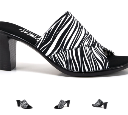 Onex Crista Zebra Elastic Slide Wedge Sandal Women's sizes 5-11/NEW!!!