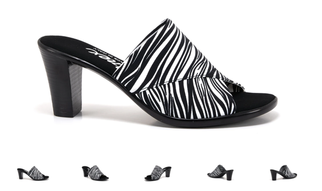 Onex Crista Zebra Elastic Slide Wedge Sandal Women's sizes 5-11/NEW!!!