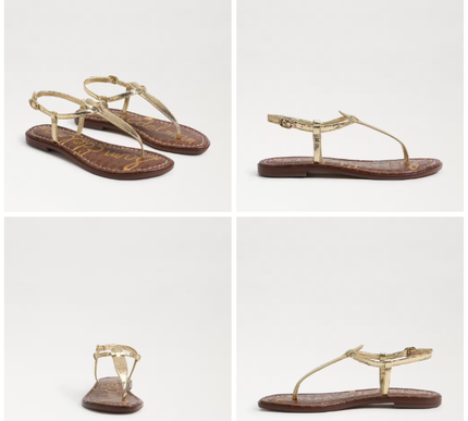 Sam Edelman Gigi Ambergold Leather Ankle Strap Sandal Womens US sizes 6-10/NIB