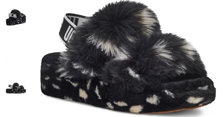 UGG Oh Yeah Spots Black Shearling Slipper Women's US sizes 5-12-NEW