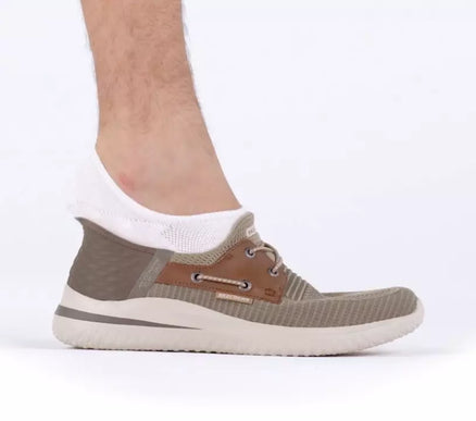 SKECHERS Delson 3.0 Roth Taupe/Brown Slip-ins Sneaker Shoe Men's sizes 7-14/NEW!