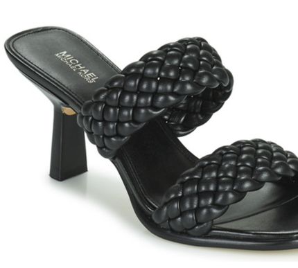 Michael Kors Amelia Mule Black Leather Sandal Heel Women's US sizes 5.5-10/NEW!!