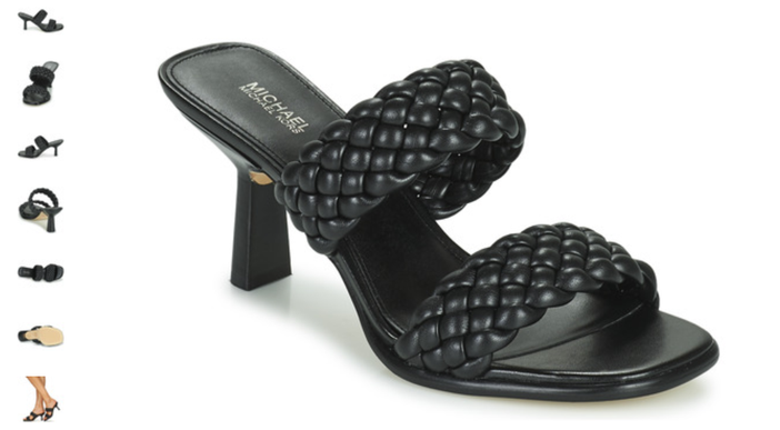 Michael Kors Amelia Mule Black Leather Sandal Heel Women's US sizes 5.5-10/NEW!!