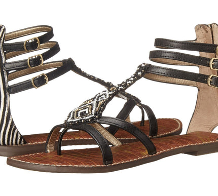 Sam Edelman Giselle Black Leather Gladiator Sandal Women's sizes 5-11/ NEW!!!