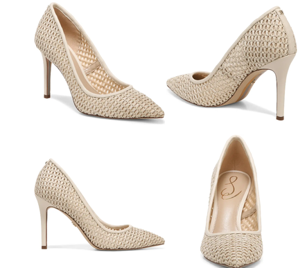 Sam Edelman Hazel Ivory Raffia Pointed Toe Pump Women's sizes 6-10/ NEW!!!