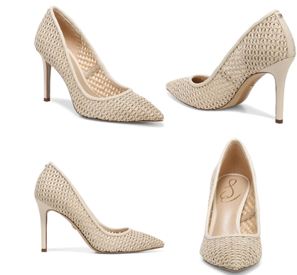 Sam Edelman Hazel Ivory Raffia Pointed Toe Pump Women's sizes 6-10/ NEW!!!